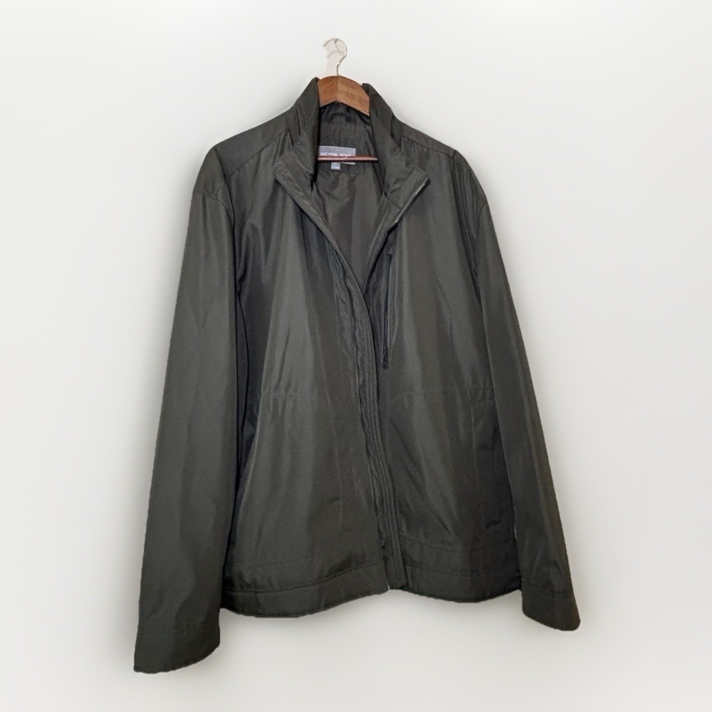 Michael Kors Men's Lightweight Zip Jacket Olive Green Casual Outerwear